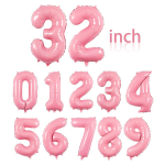 32 inch rose gold pink purple number balloons, birthday party decorations, wedding, anniversary number balloon decorations 1&32inch roosa
