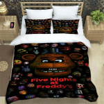 F-Five-Nights At Freddy's FNAF voodipesukomplekt King Twin Double Boys voodipesu Mirkofiibrist v&otilde;i pol&uuml;estrist tekikott 140x200cm 3pcs
