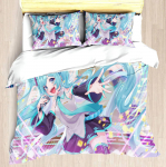 Hatsune Miku Anime 100% pol&uuml;ester voodipesukomplekt tekikottide komplekt tr&uuml;kitud koomiks kodukujundus 150x200cm 3pcs