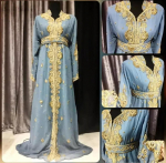 Hall Fantaasia Ramadan Abaya Farasha Kaftan Georgette Dubai Maroko Kleit Pulm 3XL hall v&auml;rv