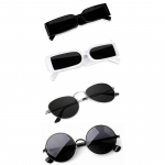Sheomy Unisex Kombopakkumine 4 tooni prillid Pento P&auml;ikeseprillid Ristk&uuml;lik Retro Vanaaegsed Kitsad Naised::Mehed , PN-365
