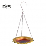 Rippuv metslindude s&ouml;&ouml;tja kandik metallist lillekujuline seemnete s&ouml;&ouml;daalus V&auml;lisaia kaunistus tagaaia muru&otilde;ue sise&otilde;ue jaoks kollane