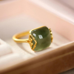 Vintage etnilises stiilis Soodsad pilved Imitatsioon Jade Reguleeritavad s&otilde;rmused Naiste Hiina stiilis temperament Lihtne elegantne s&otilde;rmus kingitus
