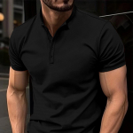 Uus meeste l&uuml;hikeste varrukatega p&uuml;stkrae n&ouml;&ouml;bitav polos&auml;rk topp XXXL punane