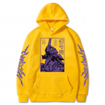 Meeste Pusad Anime Evangelion Graafiline EVA-00 PROTO TYPE Unisex Oversize Pikkade varrukatega Pullover Pusad Harajuku T&auml;navar&otilde;ivad Topid M kollane