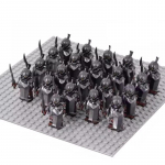 21 tk Keskaegne K&auml;&auml;buss&otilde;dalane Elfid R&uuml;&uuml;tlid lotr ja Uruk-hai Ork Rohan Elfid S&otilde;dalased S&otilde;duri figuurid Ehitusklotsid M&auml;nguasjad