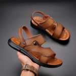 Meeste sandaalid meeste kingadele Nahast sussid Luksuslikud br&auml;ndikingad Meeste lamedad sandaalid Vabaaja libisemiskindlad rannatossud sandaalid meestele 38 khaki