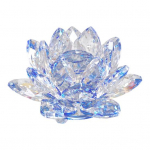 Kunstkristallist Lootosefiguur Klaasist K&auml;sit&ouml;&ouml; Kollektsioon L&auml;bipaistev Lootos Lauakaunistus Lootos Paberihoidja &Otilde;nneks Rahuks Lauakaunistus 11cm sinine