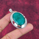 Smaragdripats, 925 h&otilde;bedast ripats v&auml;&auml;riskividega ehe, k&auml;sitsi valmistatud ripats h&auml;mmastav ehe, kingitus talle 2.04 Inches roheline