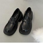 Prantsuse paksu kontsaga platvormpl&auml;tvormid naiste kevad suvi 2025 uus mitmek&uuml;lgne valge Briti k&otilde;rge kontsaga v&auml;ikesed nahast kingad 35 beež