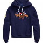 Polo Ralph Lauren S&uuml;gis/Talv 23 Kolme Hobuse Tikandiga Pikkade Varrukatega Fliisist Kapuutsikas Naiste kapuutsikad Tumesinine WMPOKNINFB20013-410 XS