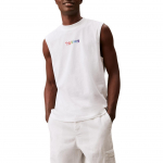Calvin Klein Gradient T&auml;ht &Uuml;hev&auml;rviline L&otilde;tv &Uuml;mmargune Kaelaava Varrukateta T-s&auml;rk Meeste Topid Erksinine-Valge J30J325813-YAF S
