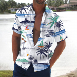 Hawaii s&auml;rk meestele, meeste vintage n&ouml;&ouml;pidega keeglis&auml;rgid l&uuml;hikeste varrukatega suvine rannas&auml;rk M