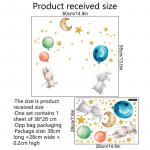 Helendav Rabbit Balloon Stars Seinakleebis Lastele Beebituba Kodusisustus Tapeet T&uuml;drukute Magamistoa Pimedas J&auml;nku kleebis A