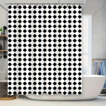 Valge Must Ruuduline Du&scaron;ikardin, Ruudumustriline Vannitoa Kaunistus, Kodukaunistus Pestav Veekindel Kangas Euroopa Stiil (180x2 120x180cm white