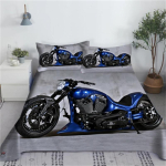 Lahe Mootorratta Spordi Voodilina Komplekt 3D Prinditud Mootorrattur Pol&uuml;ester Voodi Tasane Lina Padjap&uuml;&uuml;ri ja Voodikattega 2/3tk EU Single 135x200cm