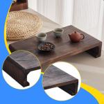 Wooden Low Stool Portable Decorative Bed Table Small Ottoman under Desk Footrest for Household