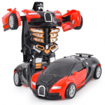 &Uuml;he kl&otilde;psuga automaatne kokkup&otilde;rke deformatsioon Robot Boy King Kahe kujuga m&auml;nguauto Isa Poeg Interaktiivne mudelauto punane