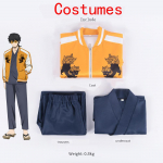 Cosplay Jo Togame Anime Tuulejope Cosplay Kost&uuml;&uuml;m Parukas Shishitoren Koolivorm Choji Tomiyama Halloweeni Peo &Uuml;likond Prillid L kollane