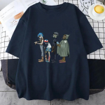 Muusikab&auml;nd Gorillaz PUNK ROCK T-s&auml;rk Mehed Naiste Suvi 90ndate O-kaelusega Puuvillane L&uuml;hikeste varrukatega T-s&auml;rgid Riided Vintage Y2K Clothing Tee 4XL