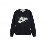 Nike &uuml;hev&auml;rviline kitsa l&otilde;ikega kirjatr&uuml;kiga &uuml;mmarguse kaelusega pusa meeste toppi must FJ9558-010 XL
