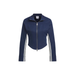 Adidas Originals X Notitle &Uuml;hiselt Br&auml;nditud Seeria FW23 Kolme Triibuga T&otilde;mblukuga Kraega Jakk Naiste Jakk Sinine IN1050 XXS