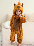 Armas Halloweeni Cosplay Kost&uuml;&uuml;m, S&uuml;nnip&auml;evakingitus, Unisex Kapibaara &Uuml;likond Fotohetkedeks, Kapibaara-teemaline T&otilde;mblukuga Kapuutsiga Bodysuit J&otilde;ulud 80( suit height 66-70cm) brown
