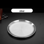 Kuldne Roostevaba Teras Korea BBQ & Magustoidu &Uuml;mmargune Taldrik - Lauan&otilde;ud Restoranidele 30cm h&otilde;be