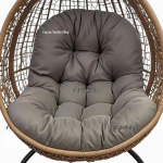 Paksustatud Veekindel V&auml;litingimustes Riputatava Korvi Istme- ja Seljatoepadi Kiigule, H&auml;llile, Lamamistoolile Waterproof: 120x80cm