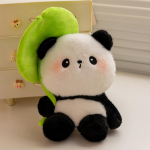23CM Panda konnaga Lootoselehe Ristikuga Pl&uuml;&uuml;sist Padi Nukk M&auml;nguasi Armas T&auml;idisega Loom Pehme Kallistamiseks Laps S&uuml;nnip&auml;eva J&otilde;ulukink 23cm