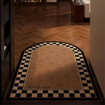 Keskaegne stiil Uksematt Mustust H&uuml;lgav PVC Uksematt Nahast Vaip P&otilde;randamatt 100&times;120cm brown