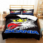 Scania Veoki Logo Voodipesukomplekt Poisid T&uuml;drukud &Uuml;hekohaline Kuninganna Suurus Tekikott Padjap&uuml;&uuml;r Voodi Lapsed T&auml;iskasvanud Mood Kodutekstiil 70x133cm 2pcs