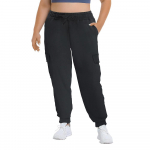 1XL-5XL Eriti suur suurus Spordip&uuml;ksid Pikad p&uuml;ksid naistele mansettidega pahkluude juures T&ouml;&ouml;riietuse stiilis Lahtise l&otilde;ikega Vabaaja Jooksup&uuml;ksid taskutega. 1XL