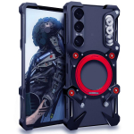 P&ouml;&ouml;rleva kronsteiniga &otilde;&otilde;nesmetallist telefonikott kaelarihmaga For Sony Xperia 1 VII must