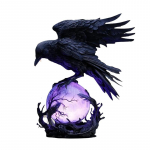 Raven'S Moonlight gooti LED-lamp &ndash; M&uuml;stiline vares helendaval sf&auml;&auml;ril skulptuur, 3D &otilde;&otilde;nes latern violetse valgusega