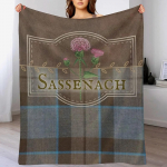Outlander - Sassenach Nahast ja Tartaani Mustriga, Ohakate ja Lehtedega Tekk anime naljakas kingitus Pehme Suur Tekk Tekid 30x40in