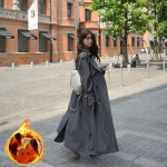 L&otilde;tv trenchcoat midi pikkuses Moodne Korea elegantne khaki must naiste tuulejope mantel Vabaaja kahe n&ouml;&ouml;pidega pealisr&otilde;ivad M gray