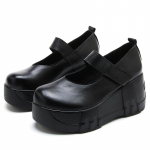 Moodne GKTINOO 2024 Kevad Retro Naiste Ehtsa Nahast Kingad 7CM Kiilud Kontsad Kingad Paks Tald Vabaaja Daamide Platvormkingad 5