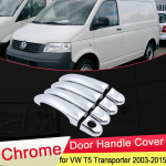 for Volkswagen VW T5 Transporter 2003~2015 Chrome Door Handle Cover Exterior Trim ABS Set Car Stickers Cap Accessories 2004 2005 T5 2003-2015