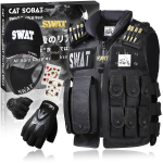 Catsobat Professionaalselt Disainitud SWAT Cosplay T&auml;ielik S&otilde;jav&auml;e Lahingu Airsoft Halloweeni Kost&uuml;&uuml;m Garantii jaoks 6-osaline Vest, Komplekt, &Uuml;htne, Varustus, &Uuml;ritused,