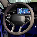 Hand-stitched Black Suede Leather Car Steering Wheel Cover For Haval f7 h6 f7x h2 h3 h5 h7 h8 h9 m4 H1 H4 F5 F9 H2S Purple Thread