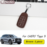 Suitable for Chery Tiggo 8pro Keycase Arrizo 8 Tiggo 9 7plus Exeed Rx Omoda 5 TJ-1 Fulwin a8 Keycover Keychain Chery key shell Brown-1piece