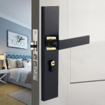 Vaikne uksek&auml;epide luku v&otilde;tmetega komplekt Universaalne ruudukujuline magamistoa ukselukk Must Kolmehingeline siseukse k&auml;epide lukukomplekt WC