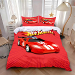 Tekikott Padjap&uuml;&uuml;r Voodipesukomplekt T&auml;iskasvanud Poiss T&uuml;druk Magamistoa Kaunistus Laste Kingitus &Uuml;heinimese Kaheinimese Suur Suurus Kuum W-Wheels Autod EU Double 200x200cm