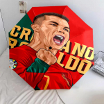 1 tk Automaatselt kokkupandav vihmavari - CR7 muster, Kaasaskantav ja kokkupandav disain 8 varrega, J&otilde;ulu- ja s&uuml;nnip&auml;evakingitused mitmev&auml;rviline