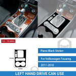 K&auml;iguvahetuspaneeli klaverimustad kleebised Auto siseaksessuaarid VW Touareg 7P MK2 2011 2012 2013 2014 2015 2016 2017 2018 jaoks LHD A black