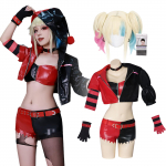 Harley Quinn Cosplay Kost&uuml;&uuml;m Versiooniga x x Harley Quinn Suicide Squad Stiilis Halloweeni Kost&uuml;&uuml;m Naistele Versioon x Suurus [Milky Time] Parukas,