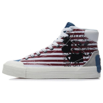 Keith Haring X Li Ning Disney Skateboard Shoes Women's High top Standard White/Paradise Blue AECR062-1 35.5 black