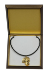 Dogo Argentino - Dog necklace in gift box, gold-plated pendant for dog fan, striking jewellery by Art-Dog brown