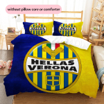 Hellas Verona FC Muster Voodipesu Tekikott Komplekt Kodu Kaunistus Kingitus (1 * tekikott + 2 * padjap&uuml;&uuml;ri ilma s&uuml;damikuta) 135x200cm